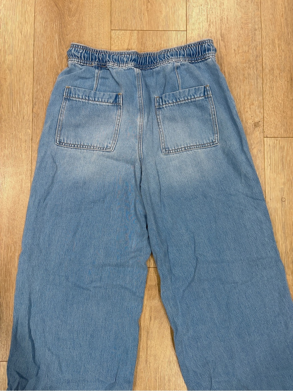 LOFT The Palazzo Wide Leg Jeans Light Wash Drawstring Size 28 / 6 - Picture 5 of 7